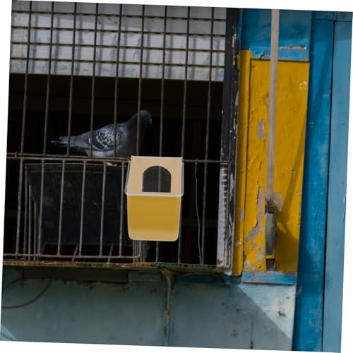 TOYANDONA 2 Sztuki Plastic Hanging Bird Food Dispenser for Cage Easy Install Pigeon Feeder with Space Saving Design Reusable Feeder for Cockatiels And Parakeets
