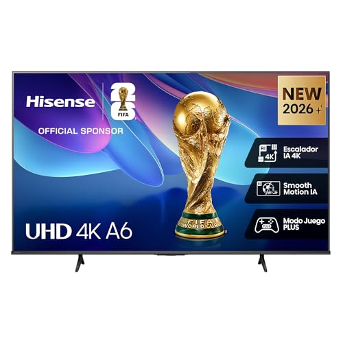 Hisense 55A6S   UHD 4K Smart TV 55 Pulgadas, Escalador IA 4K, Smooth Motion IA, Modo Juego Plus, Dolby Vision, Control por Voz, Filmmaker Mode, Airplay