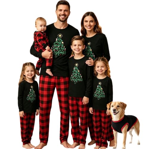 Christmas Pajamas for Family Matching Family Christmas Pajamas Matching Set Xmas Pjs Sleepwear(#110-h, 2 h)