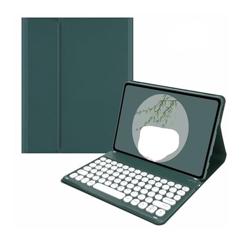 Housse Cuir avec Clavier QWERTY pour Xiaomi Pad 6S Pro Finition Dark Green