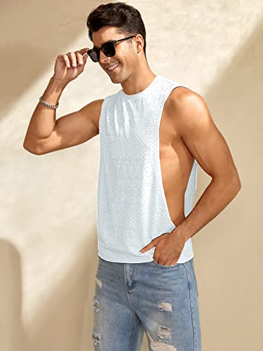Verdusa Men's Sleeveless Tank Top Hollow Out Muscle Top Undershirt3