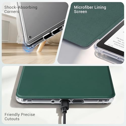 Image of CoBak Detachable Magnetic Case for Kindle Paperwhite 12th Gen 2024 (7 inch) & Kindle Colorsoft Signature Edition (7 inch) - Ultra Slim Transparent Clear TPU Back Shell Protective Cover with Auto Wake /Sleep