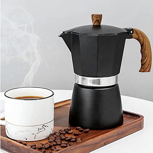 Tissting Moka Pot Aluminum Alloy Espresso Maker Italian Style Classic Coffee Brewer Retro Black Coffee Percolator, Available In 150Ml And 300Ml(Large 300Ml) #TOP2