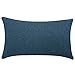 Lot de 1 Housse de Coussin 35x55cm Taie d'oreiller Décoratif en Lin Coton Carré Double Face Fermeture Glissière Invisible Couleur Unie Bleu Marine M105 14x22inch pour Salon Chambre Canapé Decor
