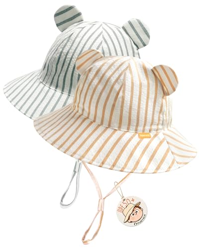 Image of FURTALK Baby Sun Hat Infant Toddler Hat UPF 50+ Bucket Hat for Baby Boys Girls Beach Hat with Wide Brim
