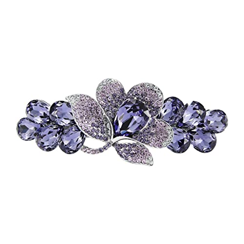 XIAOJUN Clip Coiffe Top Clip Strass Coiffure nénuphar Coiffure arrière Pomme à Cheveux Pince à Ressort Cheveux Accessoires têtes Fleur (Color : A, Size : 9 * 3.9cm) Cover