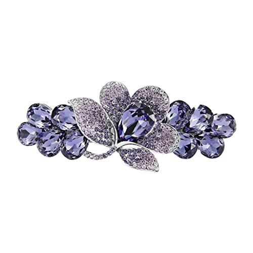 XIAOJUN Clip Coiffe Top Clip Strass Coiffure nénuphar Coiffure arrière Pomme à Cheveux Pince à Ressort Cheveux Accessoires têtes Fleur (Color : A, Size : 9 * 3.9cm)