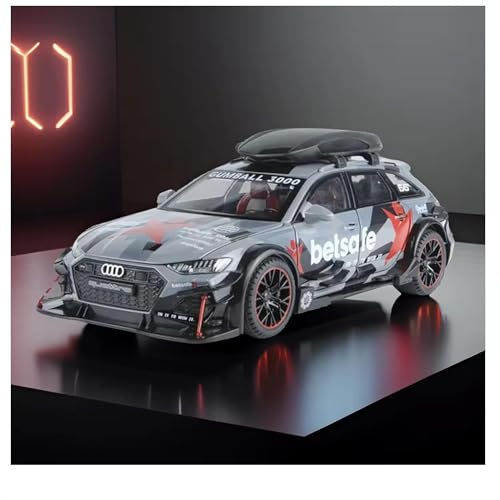 Image of SPITEN Audi RS6 Militery Supercar 1:24 Diecast Scale Model Metal Pull Back Toy car for Kids with Openable Doors & Light, Music Toy Vehicle for Kids - Colors as Per Stock