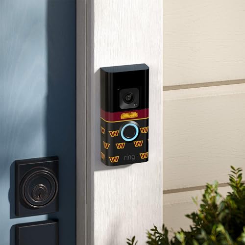 Image of All-New Limited Edition, Official NFL Faceplate for Ring Doorbells - Video Doorbell 3, Video Doorbell 3 Plus, Video Doorbell 4, Battery Doorbell Plus, and Battery Doorbell Pro | Washington Commanders