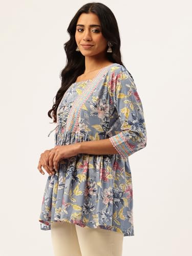 Image of Princess Cut Top for Women - 3 /4 Sleeves with Front Drawstrings (S-XXL)