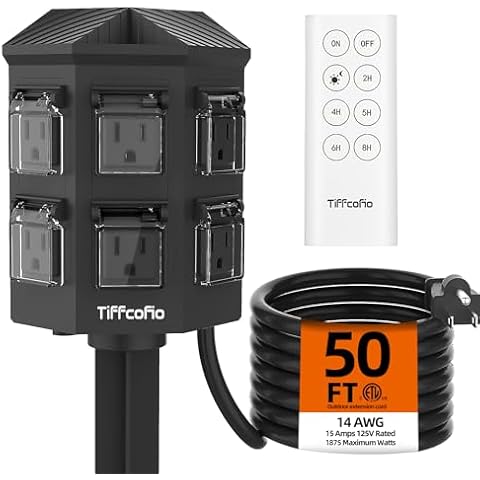TiFFCOFiO Outdoor Power Timer with Extension Cord Cover