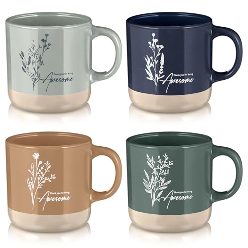 Didaey 4 Pcs Thank You for Being Awesome Mugs 12.85 oz Employee Appreciation Gifts Thank You Gifts for Coworker Staff Teacher Team Housekeeping Ceramic Mugs