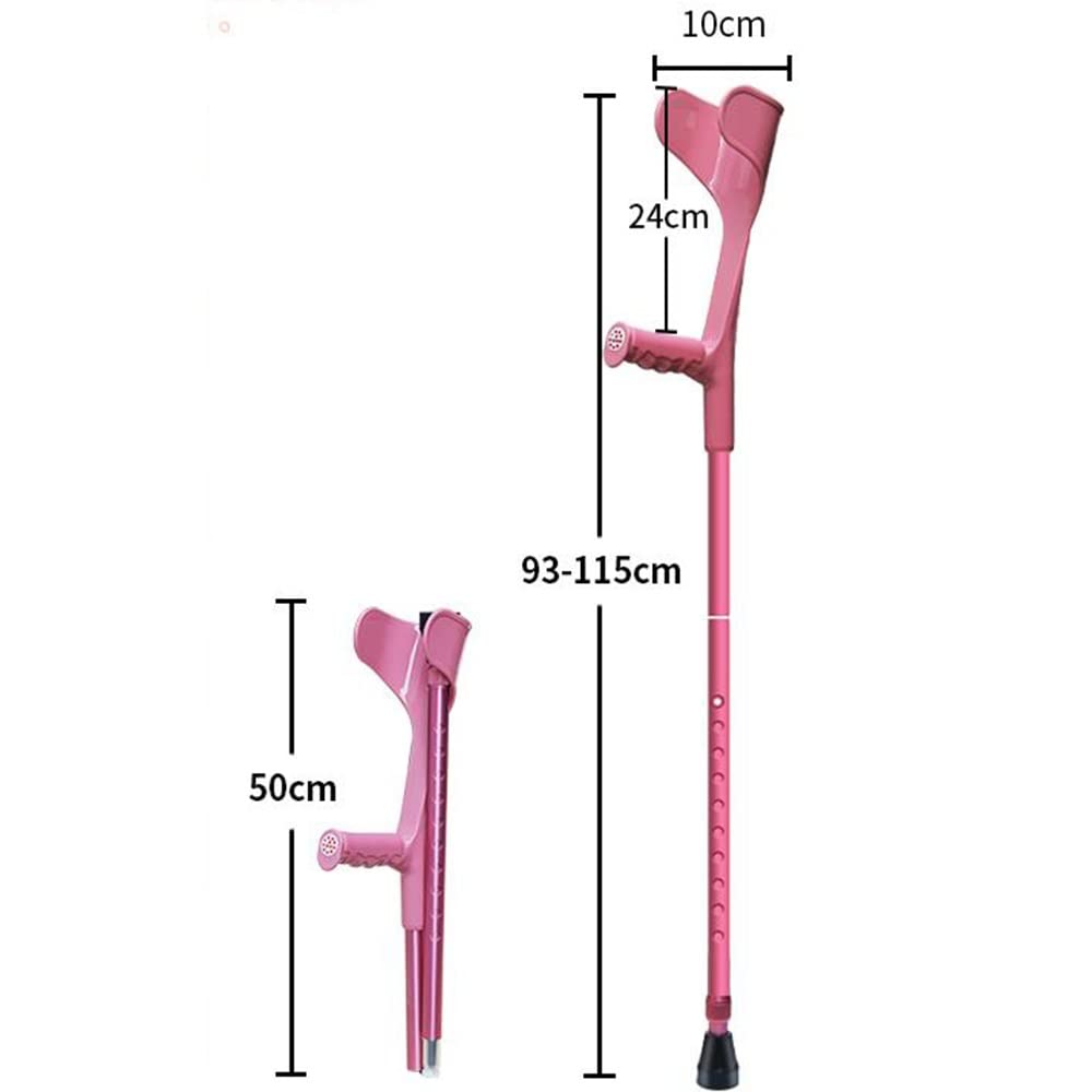 Bastón para antebrazo para adultos, muletas para codo, muleta telescópica ligera para brazo plegable para rehabilitación médica, 10 altura ajustable (color: negro, tamaño: 1 unidad) aniversario Lucky