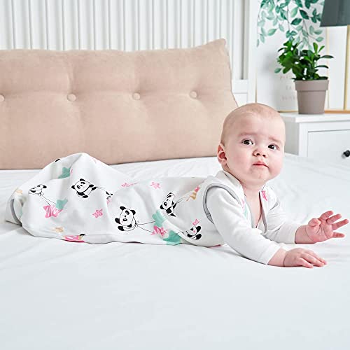 Yoofoss Baby Sleep Sack 6-12 Months 100% Cotton Baby Sleeping Bag 0.5 Tog Toddler Wearable Blankets With Cute Panda Pattern Breathable Lightweight (Medium) #TOP5