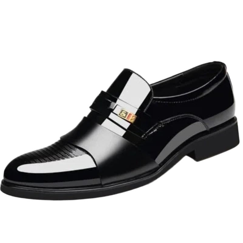 Formal Shoes Dress Oxford for Men's Anti-Slip Non Slip Rubber Sole Block Heel Low Top Business Spanish Leather Comfort Orthopedic Pointed Toe Slip-on