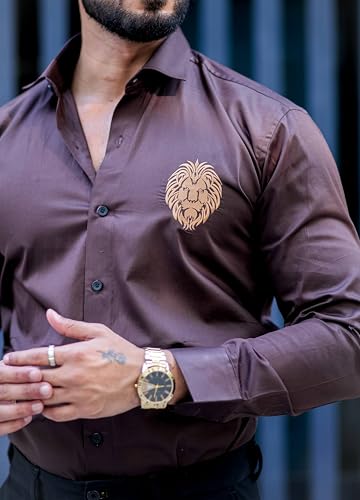 Image of Foomer Green Paisley Printed Opaque Party Shirts