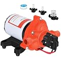 DC 12V RV Water Pump 3.5GPM 45PSI, 12 Volt On Demand Water Pressure Pump with Pressure Switch Quiet Self-priming Portable Diaphragm Pump for RV Camper Marine Garden Yacht Boats irrigation Rain Barrel