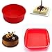 Produktbild SIMUER 2PCS Antihaft Silikon Backgeschirr-Set Mit Runden Und Rechteckigen Pfannen Für Kuchen Brot Und Mehr, Rot