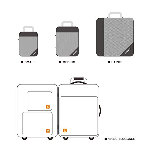 Gonex Packing Cubes, Travel Packing Organizers Compression Pouches L+M+S Blue #TOP5