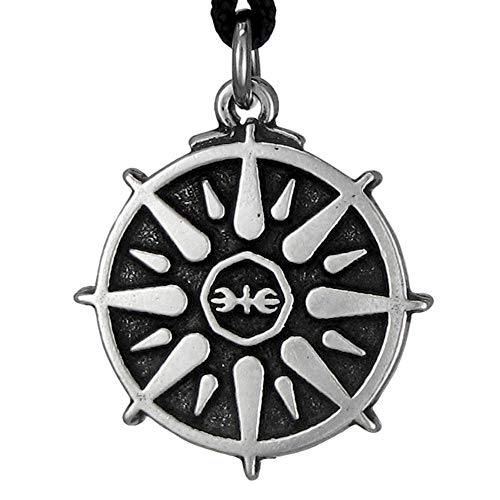Pendentif L'étoile d'Olympus bijou mythologie grecque homme et femme avec bouclier Aigéai
