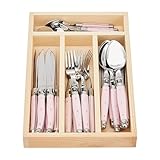 Jean Dubost JD07-13152.PINK 24 Piece Flatware Set 24 Piece Flatware Set, Pink