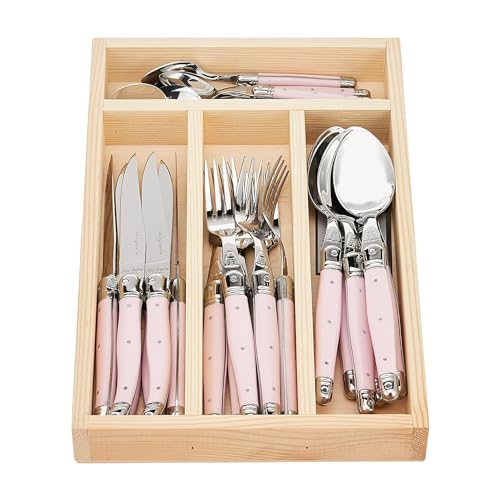 Jean Dubost JD07-13152.PINK 24 Piece Flatware Set 24 Piece Flatware Set, Pink
