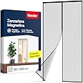 GAUDER Zanzariera Magnetica per Porta - Tenda Anti-Zanzare Magnetica Senza Fori - Protezione Contro Insetti per Balcone e Terrazza - Chiusura Automatica con Striscia Autoadesiva (90 x 200 cm - nera)