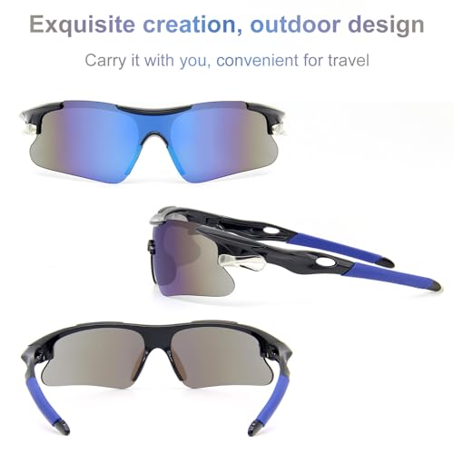 Unisex Sports Sunglasses with UV400 & Shatterproof Lenses, Windproof Lightweight Frame for Outdoor Sports2