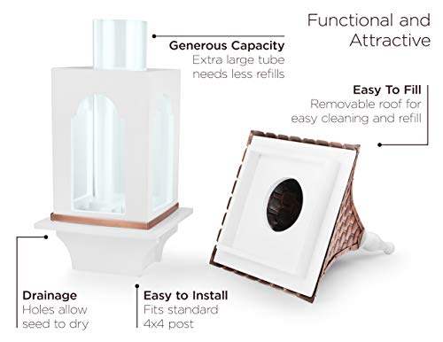 Good Directions Bf101Wwht Villa, White With Pure Copper Roof, Large 4 Lb. Seed Capacity Bird Feeder #TOP2