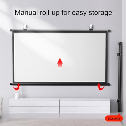 Pantalla manual de proyector 72" 4:3 para uso en hogar y oficina miniatura 3