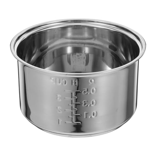 Holidyoyo Rice Cooker Inner Pot: Stainless Steel Inner Pot 1.6L Cooker Liner Universal Replacement Insert Nonstick for Electric Rice and Grain Cookware