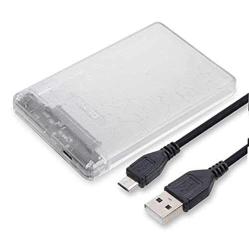 Image of GLink GHD009-2.5 inch USB 2.0 Premium External HDD Enclosure Case Cover for SATA SSD HDD | High Speed Upto 480 MBPS | Tool Free Installation | Translucent
