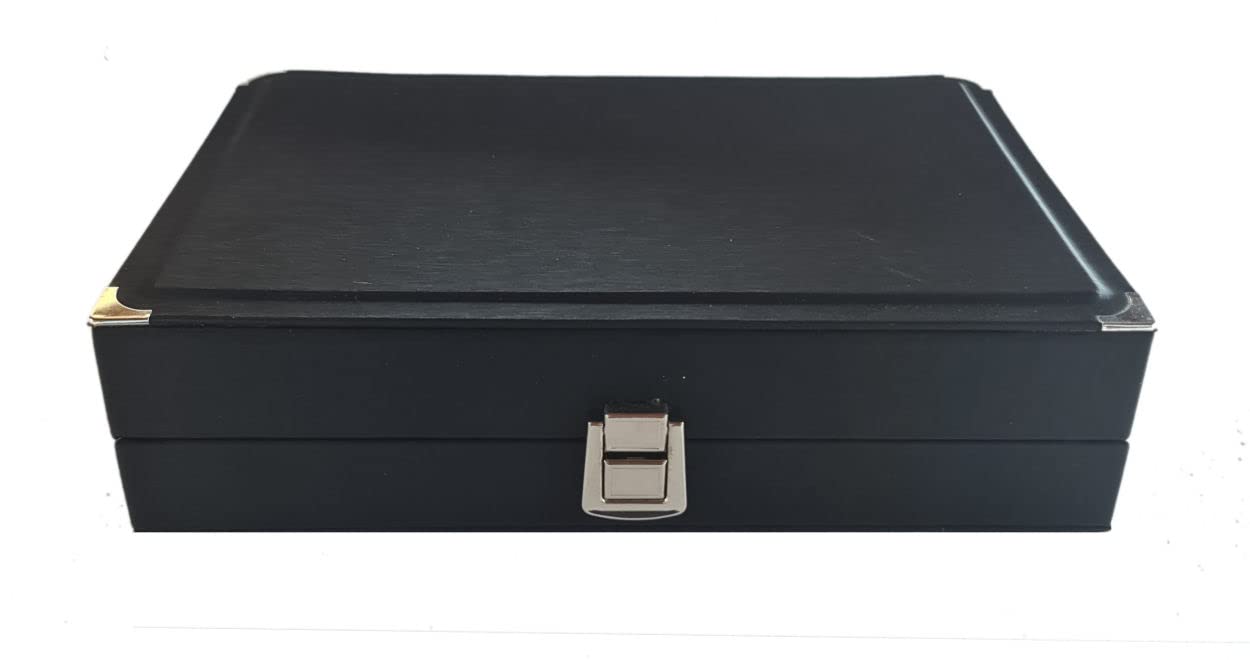CAMPIONE COLLECTIONS - CC-GAL-M4 Scatola porta anelli in eco pelle cofanetto espositore porta 24 paia di anelli