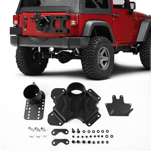 Adjustable Spare Tire Carrier Composition fit for Jeep Wrangler JK JKU Unlimited 2007-2018 (2/4 Doors) Heavy Duty Installation Bracket Up to 40 inch
