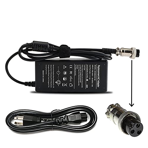 24V 1.5A 36W Electronic Scooter Battery Charger for Razor E100 E150 E175 E200 E200S E225 E300 E300S Scooter Parts ZR350 MX350 MX400 Dirt Rocket Dirt Bike Pocket Mod Charger Power Supply Cord
