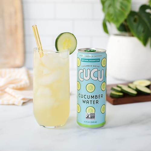 Image of CUCU Pressed Cucumber Water - Real Juice from Fresh Cucumbers with Vitamin C, Electrolytes & Antioxidants - No Sugar Added, Non-GMO - 11 fl oz, 12-Pack