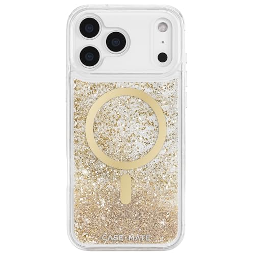 Case-Mate iPhone 17 Pro Max �P�[�X [MagSafe�Ή�] - ���L�b�h�O���b�^�[�d�b�P�[�X 12�t�B�[�g�̗����ی� - iPhone 17 Pro Max�p�v���~�A�����C�J�o�[ - �S�[���h�E�H�[�^�[�t�H�[��