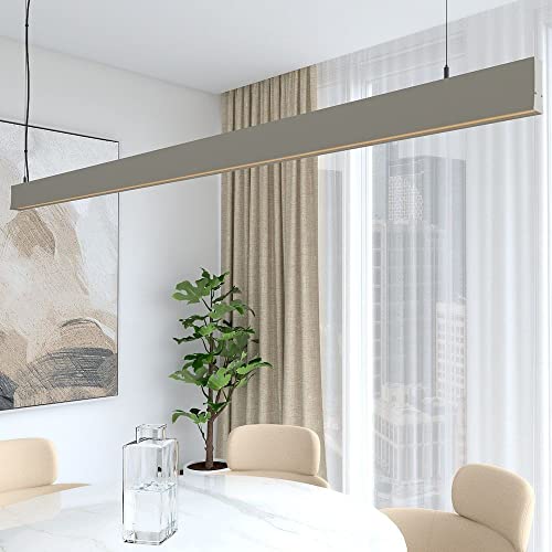 Luminaria Techo Colgante Decorativa, Hogar Cocina Salón Comedor Oficinas, Altura Regulable, Lámpara en Suspensión Profesional, Iluminación Interior de ambiente, Luz Natural 4000K (TOKYO) (2 M, Gris)