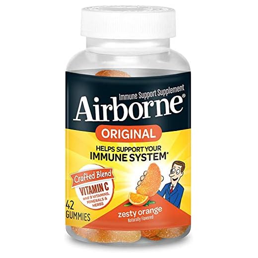 Airborne Zesty Orange Flavored Gummies, 42 count - 750mg of Vitamin C and Minerals & Herbs Immune Support (Packaging May Vary)