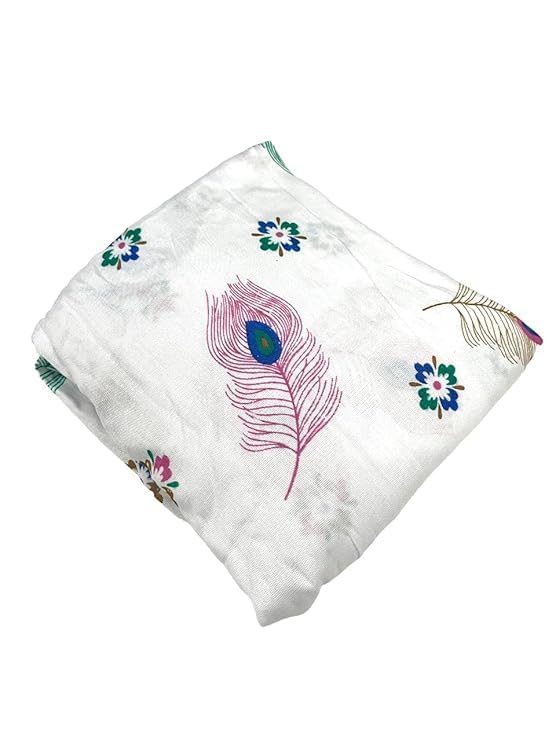 VEPROIX Pure Cotton Female Long Scarf Cum Mask With Sun Protection Cover Face Mask Scarves Stylish Universal Size Usable Dupatto Vehicle Driver Sunlight Uv Protection For Girls & Women(White Feather) 1