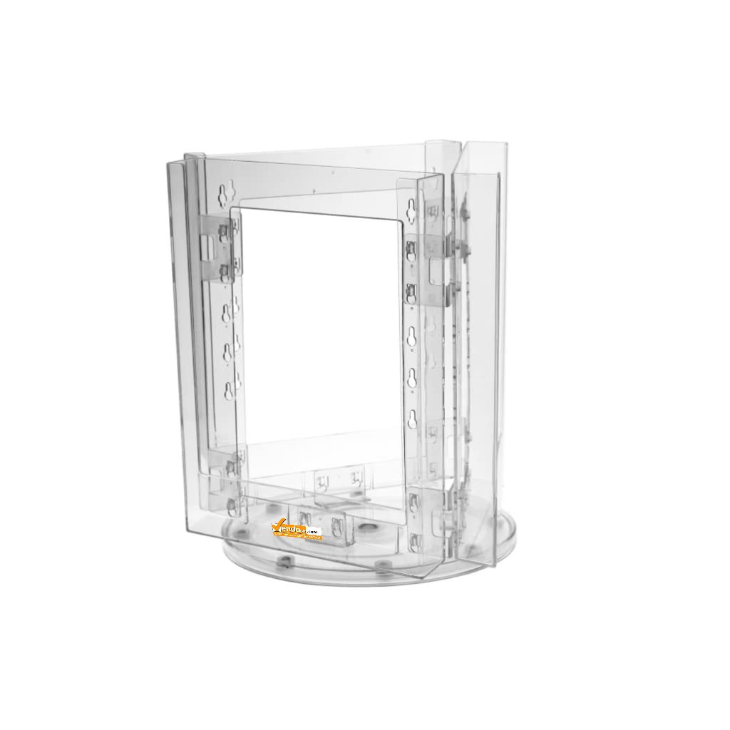 ESPOSITORE PORTADEPLIANT GIREVOLE A 3 TASCHE FORMATO A4 DA BANCO TAVOLO HOTEL