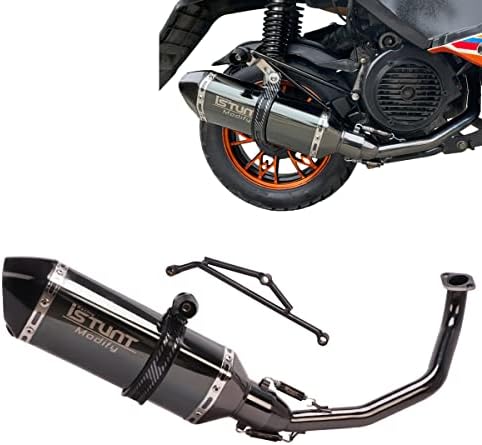 YOSAYUSA Motorcycle Full Exhaust Pipe System Header Muffler for GY6 Engine 125cc 150cc Scooter Moped ATV Slip On Muffler Baffle Silencer