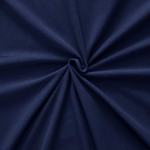 Flannel Sheets Warm and Cozy Deep Pocket Breathable All Season Bedding Set with Fitted, Flat and Pillowcases, Full, Navy (Pack of 8)