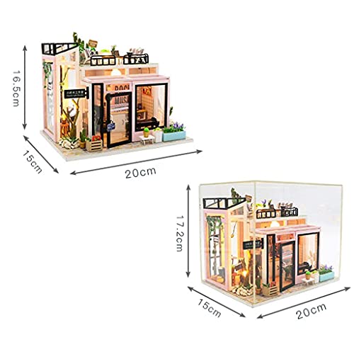 DIY Puppenhaus-Miniatur-Kit Aus Holz Mit Staubschutz Und Led-Licht Und Spieluhr, Mini-Raum-Bastelset Mit Möbeln, Beste… – Bild 5