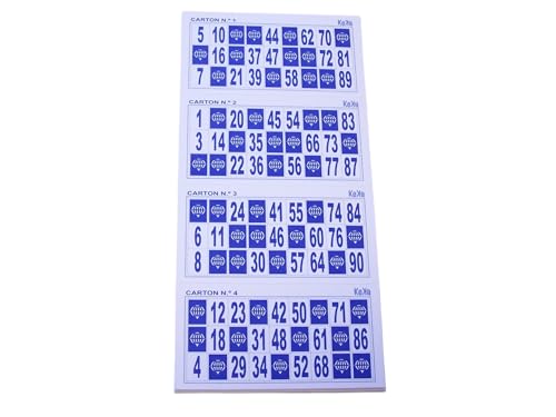 KEKA 48 Cartones de Bingo ExtraGrandes, con Números Grandes y cartulina Gruesa de 240g/m2