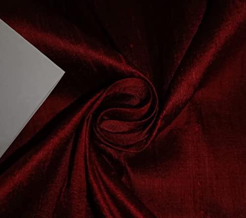 Tissu Dupion 100% pure soie rouge noir de luxe pour haute couture