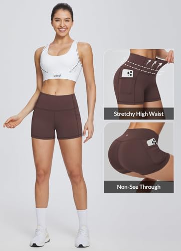 Image of baleaf Women's 8 inch / 5 inch / 3 inch Biker Shorts High Waist Yoga Workout Gym Running Volleyball Spandex Shorts with Pockets