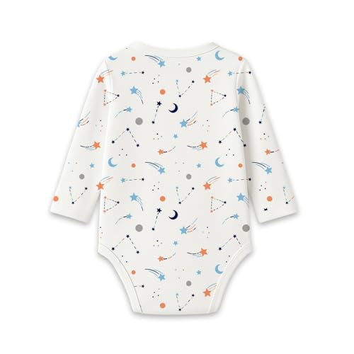 Image of MOM'S HOME Organic Cotton Front Open Kimono Onesie For Newborn Baby | New Born Clothing For Boys & Girls | 0-6 Months | Pack of 1
