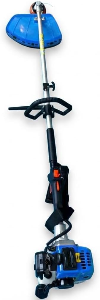 52cc Gas Powered Weed Wacker, 3 in 1 Gas Weed Eater with String Trimmer, 3 Teeth Brush Cutter & 40 Teeth Brush Blade, Shoulder Strap and Anti-Vibration Handle for 17" Cutting Path Lawn Care- Orange