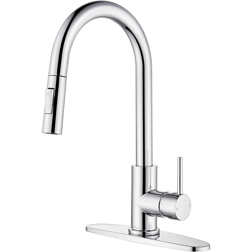 Kitchen Taps 304 Stainless Steel Pull-Out Faucet Sink Basin Electroplating